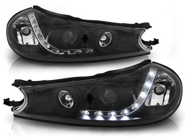 LED Tagfahrlicht Design Scheinwerfer für Ford Mondeo MK1 96-00 schwarz